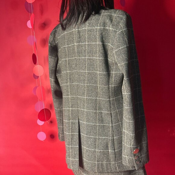 DIY Upcycled Plaid Blazer & Skirt Set – Mix-and-Match Vintage Pin Kit Included - Picture 6 of 13